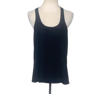 Parker black silk racer back tank top size Small